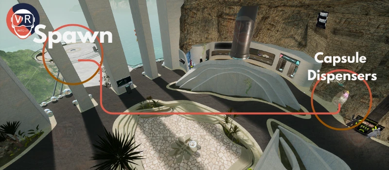 The road you need to go to buy Capsules from the dispensers inside the Citadel.